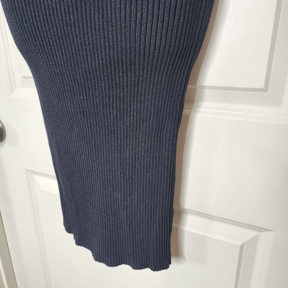 Michael Kors twilight blue ribbed sleeveless v neck Bodycon midi dress size XS - Picture 11 of 11